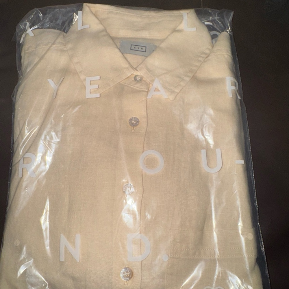 AYR Cream Button-Down Linen Shirt - Picture 5 of 6